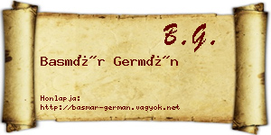 Basmár Germán névjegykártya